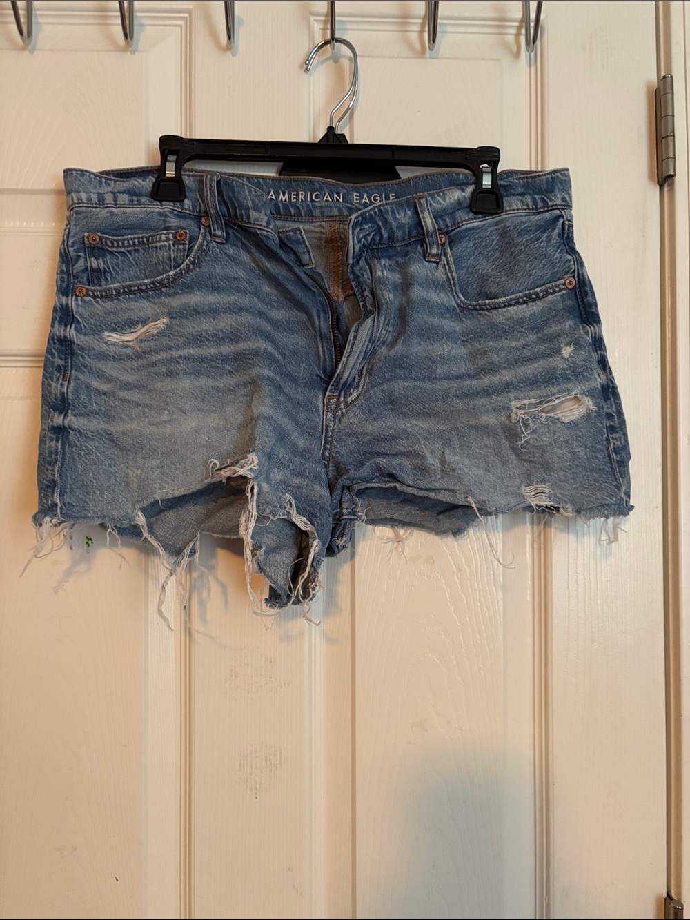 American Eagle Outfitters Distressed Light Blue Denim Cutoff Shorts
